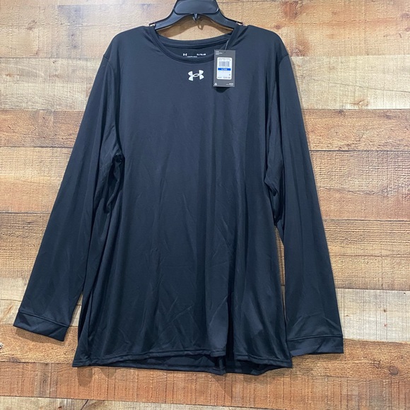 New With Tags Under Armour Mens Long Sleeve Black Training Tee Size XL - Picture 1 of 3